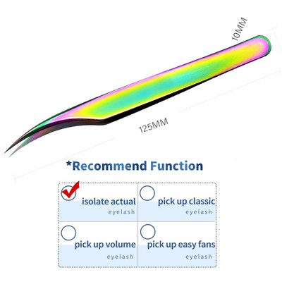 Profesionalus blakstienų priauginimo pincetas, baltas, skirtas rusiškam 3D 6D apimties netikrų blakstienų priauginimui, nagų dailės klipai, makiažo priemonė