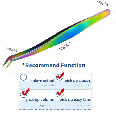 Profesionalus blakstienų priauginimo pincetas, baltas, skirtas rusiškam 3D 6D apimties netikrų blakstienų priauginimui, nagų dailės klipai, makiažo priemonė