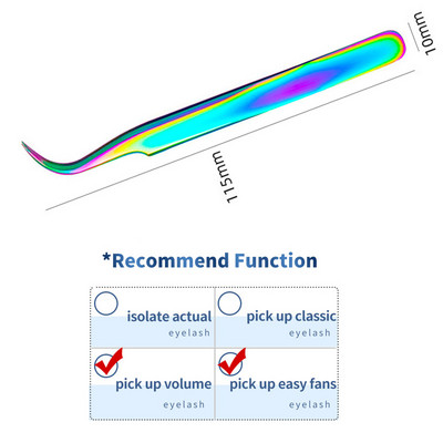Profesionalus blakstienų priauginimo pincetas, baltas, skirtas rusiškam 3D 6D apimties netikrų blakstienų priauginimui, nagų dailės klipai, makiažo priemonė