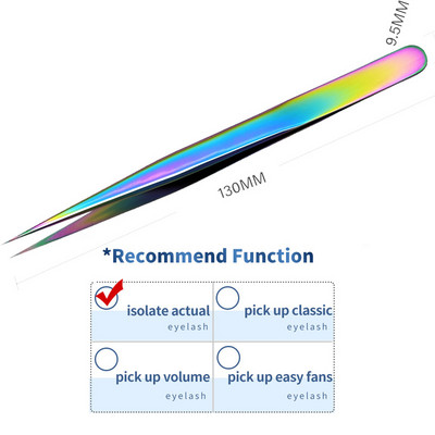 Profesionalus blakstienų priauginimo pincetas, baltas, skirtas rusiškam 3D 6D apimties netikrų blakstienų priauginimui, nagų dailės klipai, makiažo priemonė