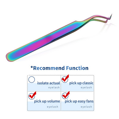 Profesionalus blakstienų priauginimo pincetas, baltas, skirtas rusiškam 3D 6D apimties netikrų blakstienų priauginimui, nagų dailės klipai, makiažo priemonė