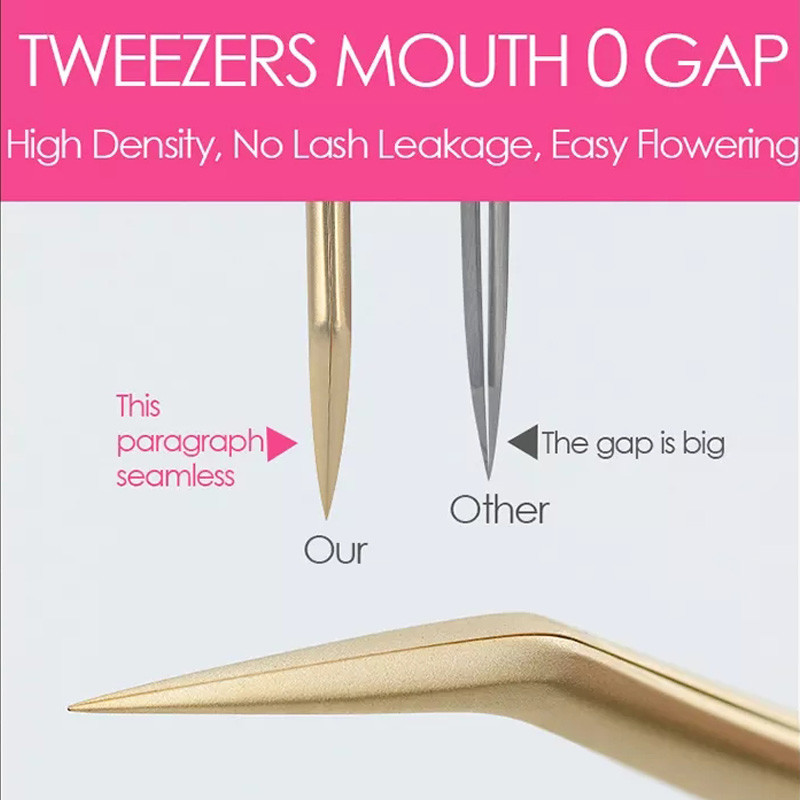 Profesionalus blakstienų priauginimo pincetas, baltas, skirtas rusiškam 3D 6D apimties netikrų blakstienų priauginimui, nagų dailės klipai, makiažo priemonė