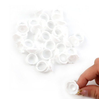 100 buc Inele de extensie pentru gene de unică folosință Lipici pentru gene Suport pentru pahare pentru degete Ușor de făcut Ventilatoare de volum Instrumente de machiaj