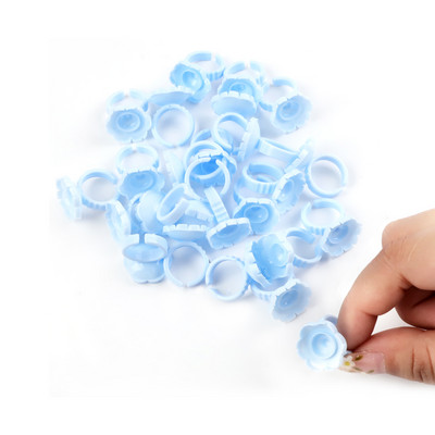 100 buc Inele de extensie pentru gene de unică folosință Lipici pentru gene Suport pentru pahare pentru degete Ușor de făcut Ventilatoare de volum Instrumente de machiaj