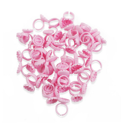 100 buc Inele de extensie pentru gene de unică folosință Lipici pentru gene Suport pentru pahare pentru degete Ușor de făcut Ventilatoare de volum Instrumente de machiaj