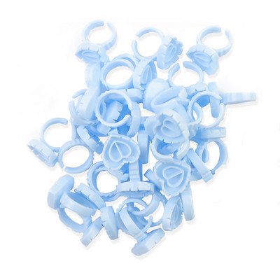 100 buc Inele de extensie pentru gene de unică folosință Lipici pentru gene Suport pentru pahare pentru degete Ușor de făcut Ventilatoare de volum Instrumente de machiaj