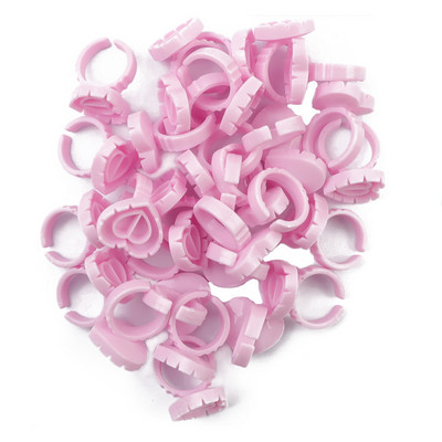 100 buc Inele de extensie pentru gene de unică folosință Lipici pentru gene Suport pentru pahare pentru degete Ușor de făcut Ventilatoare de volum Instrumente de machiaj