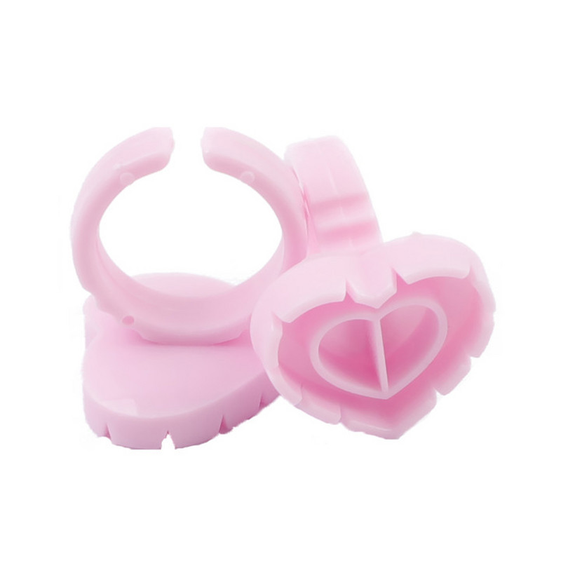 100 buc Inele de extensie pentru gene de unică folosință Lipici pentru gene Suport pentru pahare pentru degete Ușor de făcut Ventilatoare de volum Instrumente de machiaj