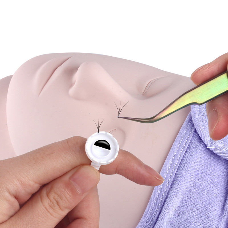 100 buc Inele de extensie pentru gene de unică folosință Lipici pentru gene Suport pentru pahare pentru degete Ușor de făcut Ventilatoare de volum Instrumente de machiaj