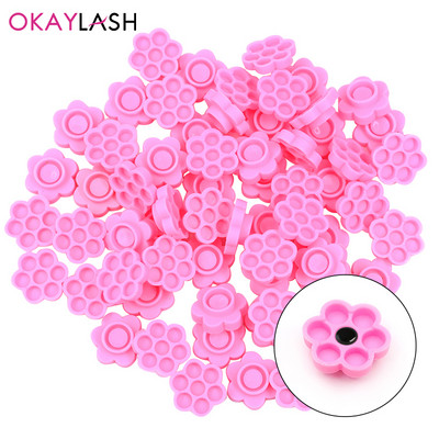 Ventilatoare cu ridicata pentru extensie de gene, bricolaj, pentru flori, adeziv, suport pentru pahare, inel, formă de floare, tavă de pigment pentru arta unghiilor, pentru altoirea genelor pentru ochi