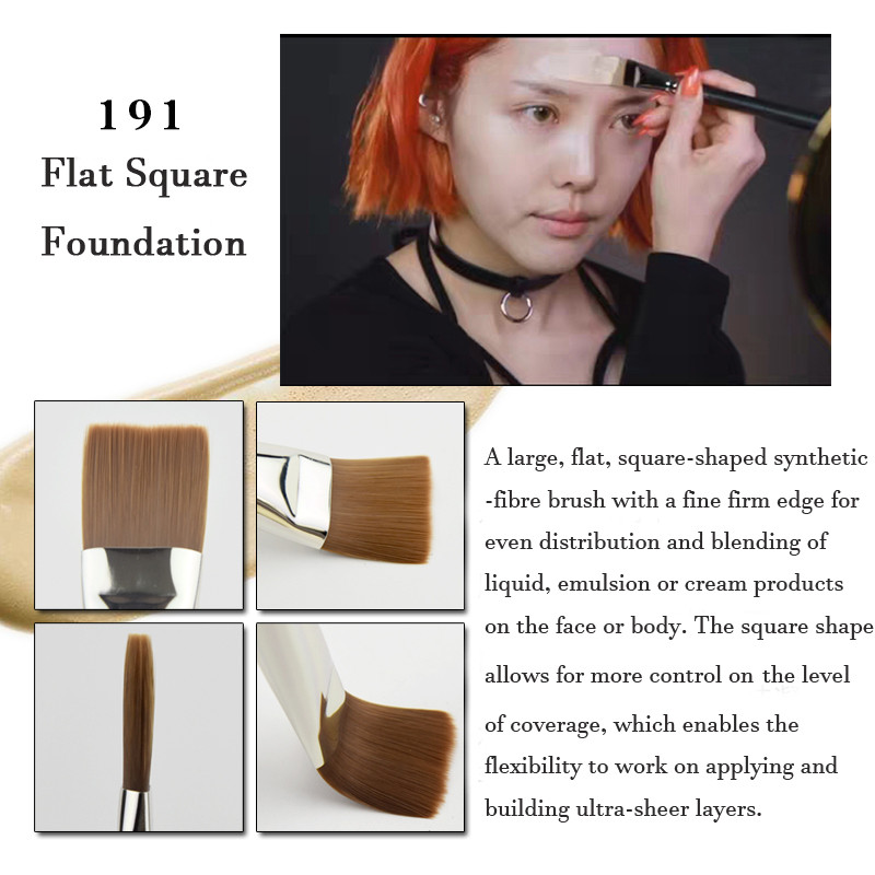 Cosmetic 191 Flat Square Foundation Brush Liquid Cream Mask Pensie de vopsea pentru Make Up Blender Tool