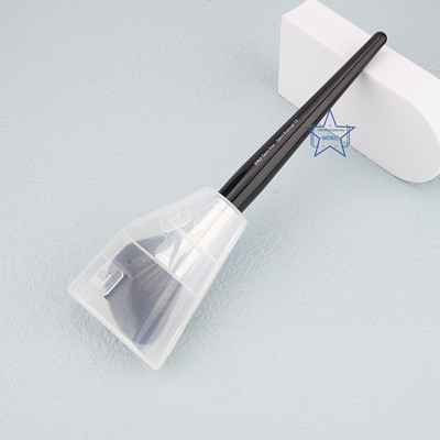 S72 Sickle Contour perie de machiaj ventilator cu peri moi, fără sudură, pudră de fixare, perie de machiaj pentru sculptarea conturului, cu carcasă