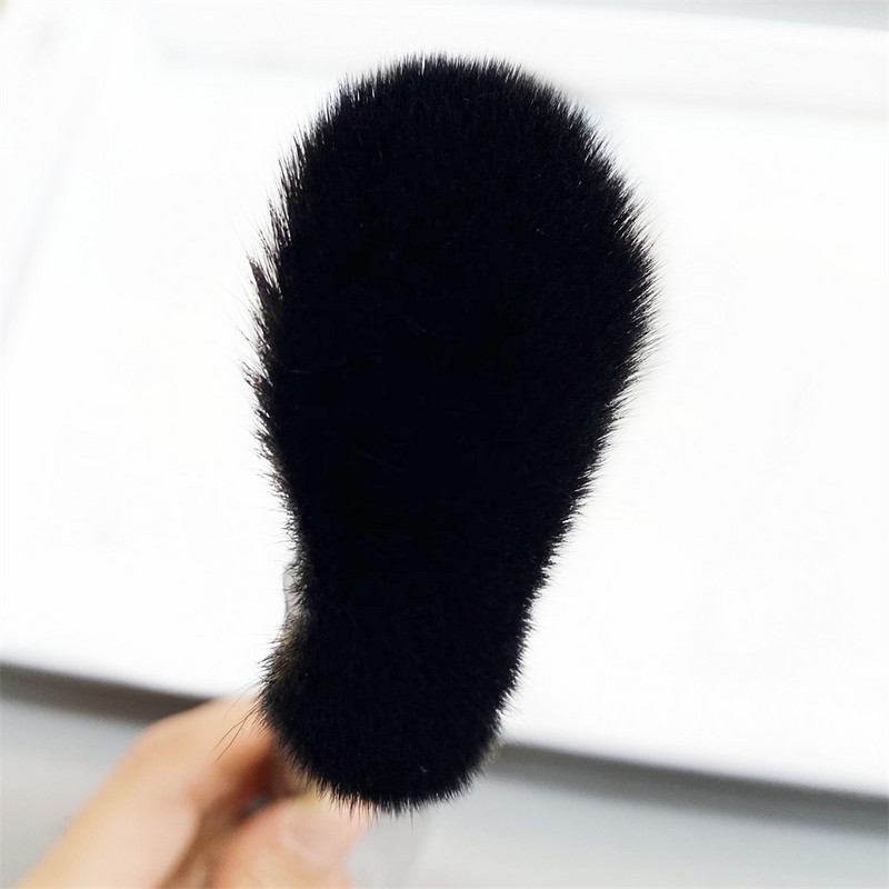 S72 Sickle Contour perie de machiaj ventilator cu peri moi, fără sudură, pudră de fixare, perie de machiaj pentru sculptarea conturului, cu carcasă