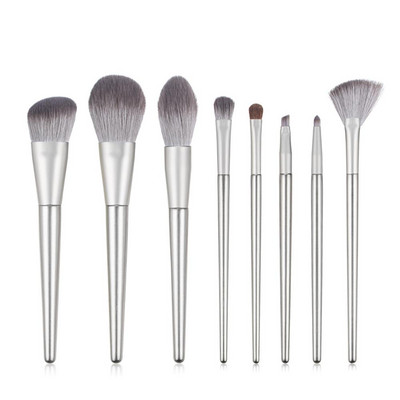 Set de perii de machiaj 8/7 buc. Set de perii de machiaj cu cap sintetic moale, cu mâner din lemn, set de perii plat, pentru femei, perii de machiaj facial pentru fard de pleoape
