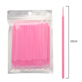 100 vienkartinių makiažo priemonių blakstienų priauginimui. Vienkartinis blakstienų aplikatorius, blakstienų šepetėlis, blakstienų šalinimas, makiažo priemonė vatos tamponu