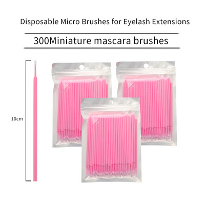 100 vienkartinių makiažo priemonių blakstienų priauginimui. Vienkartinis blakstienų aplikatorius, blakstienų šepetėlis, blakstienų šalinimas, makiažo priemonė vatos tamponu