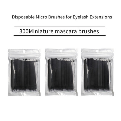 100 vienkartinių makiažo priemonių blakstienų priauginimui. Vienkartinis blakstienų aplikatorius, blakstienų šepetėlis, blakstienų šalinimas, makiažo priemonė vatos tamponu