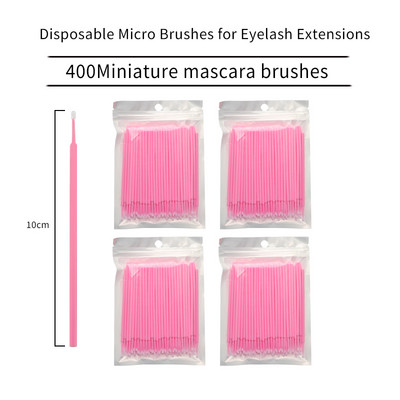 100 vienkartinių makiažo priemonių blakstienų priauginimui. Vienkartinis blakstienų aplikatorius, blakstienų šepetėlis, blakstienų šalinimas, makiažo priemonė vatos tamponu