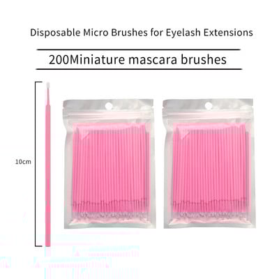 100 vienkartinių makiažo priemonių blakstienų priauginimui. Vienkartinis blakstienų aplikatorius, blakstienų šepetėlis, blakstienų šalinimas, makiažo priemonė vatos tamponu