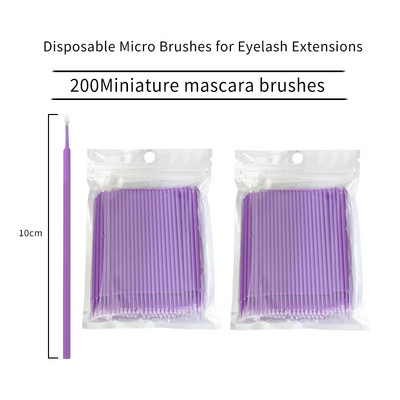 100 vienkartinių makiažo priemonių blakstienų priauginimui. Vienkartinis blakstienų aplikatorius, blakstienų šepetėlis, blakstienų šalinimas, makiažo priemonė vatos tamponu