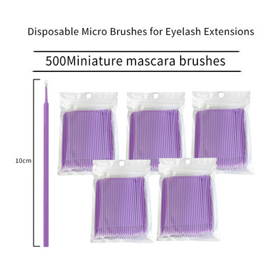 100 vienkartinių makiažo priemonių blakstienų priauginimui. Vienkartinis blakstienų aplikatorius, blakstienų šepetėlis, blakstienų šalinimas, makiažo priemonė vatos tamponu