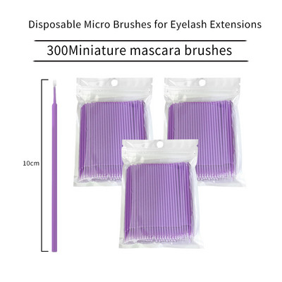 100 vienkartinių makiažo priemonių blakstienų priauginimui. Vienkartinis blakstienų aplikatorius, blakstienų šepetėlis, blakstienų šalinimas, makiažo priemonė vatos tamponu