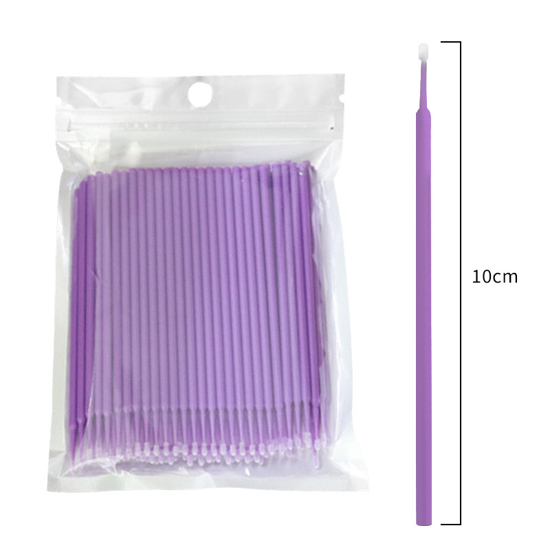 100 vienkartinių makiažo priemonių blakstienų priauginimui. Vienkartinis blakstienų aplikatorius, blakstienų šepetėlis, blakstienų šalinimas, makiažo priemonė vatos tamponu