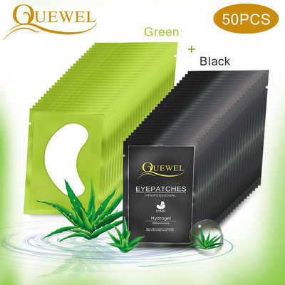 Quewel 50 чифта/опаковка Подложки за мигли под очите за фалшиви мигли Подложки за очи Удължаване на мигли Хартиени лепенки Стикери за мигли