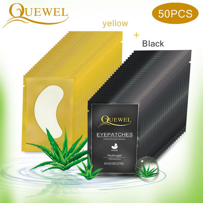 Quewel 50 чифта/опаковка Подложки за мигли под очите за фалшиви мигли Подложки за очи Удължаване на мигли Хартиени лепенки Стикери за мигли
