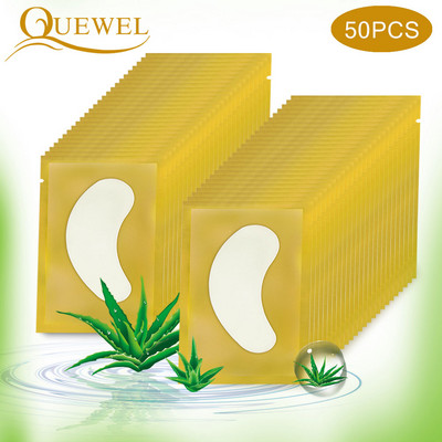 Quewel 50 чифта/опаковка Подложки за мигли под очите за фалшиви мигли Подложки за очи Удължаване на мигли Хартиени лепенки Стикери за мигли