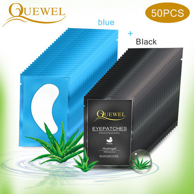 Quewel 50 чифта/опаковка Подложки за мигли под очите за фалшиви мигли Подложки за очи Удължаване на мигли Хартиени лепенки Стикери за мигли