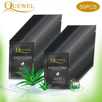 Quewel 50 чифта/опаковка Подложки за мигли под очите за фалшиви мигли Подложки за очи Удължаване на мигли Хартиени лепенки Стикери за мигли