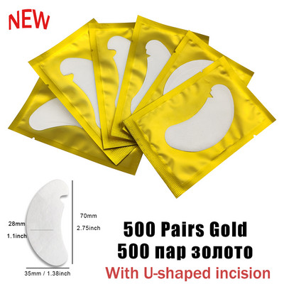 500 de perechi Patch-uri de hârtie pentru extensie de gene Autocolante pentru altoire pentru ochi Tampoane de sub ochi pentru gene fără scame Patch-uri de hârtie pentru ochi Sfaturi Autocolant