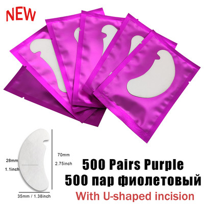 500 de perechi Patch-uri de hârtie pentru extensie de gene Autocolante pentru altoire pentru ochi Tampoane de sub ochi pentru gene fără scame Patch-uri de hârtie pentru ochi Sfaturi Autocolant