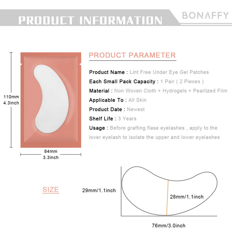 500 de perechi Patch-uri de hârtie pentru extensie de gene Autocolante pentru altoire pentru ochi Tampoane de sub ochi pentru gene fără scame Patch-uri de hârtie pentru ochi Sfaturi Autocolant