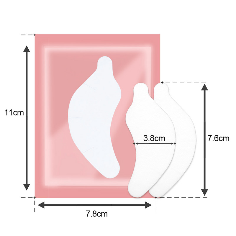 100 párov náplastí na mihalnice, náplasti na predlžovanie mihalníc, náplasti pod oči, gélové vankúšiky na predlžovanie mihalníc, hydrogélové náplasti, vankúšiky na mihalnice