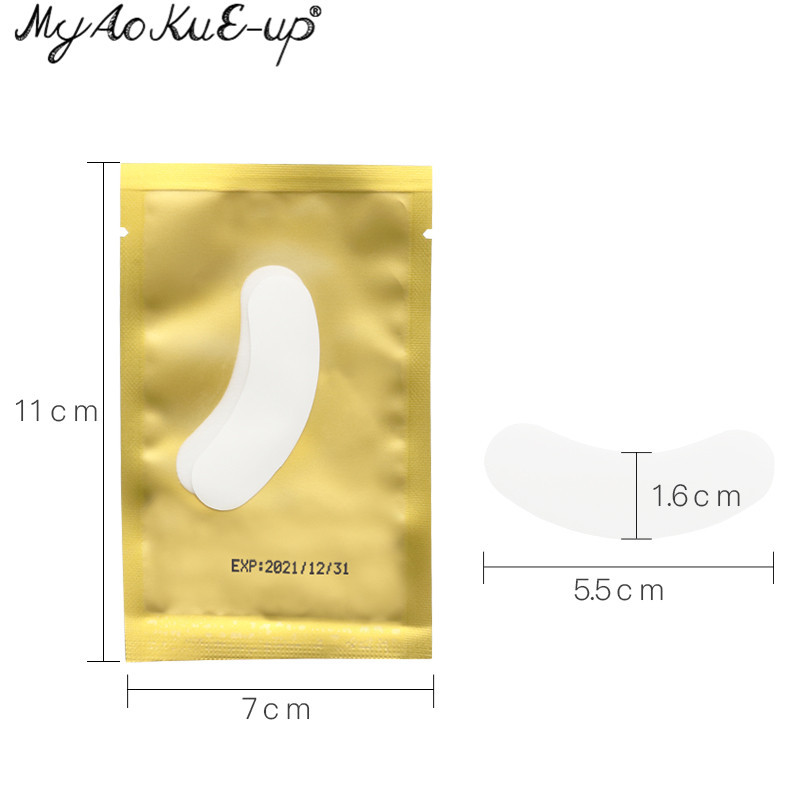 Nové tenšie mini očné náplasti na predlžovanie mihalníc 50 párov, nasadzovanie vrúbľovaných mihalníc, pripevnená kolagénová hladká izolácia proti vláknam