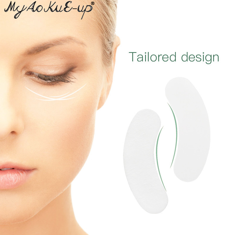 Nové tenšie mini očné náplasti na predlžovanie mihalníc 50 párov, nasadzovanie vrúbľovaných mihalníc, pripevnená kolagénová hladká izolácia proti vláknam