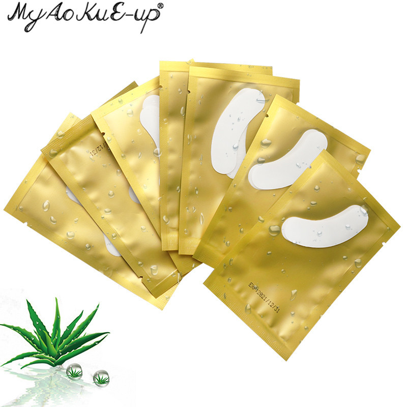 Nové tenšie mini očné náplasti na predlžovanie mihalníc 50 párov, nasadzovanie vrúbľovaných mihalníc, pripevnená kolagénová hladká izolácia proti vláknam