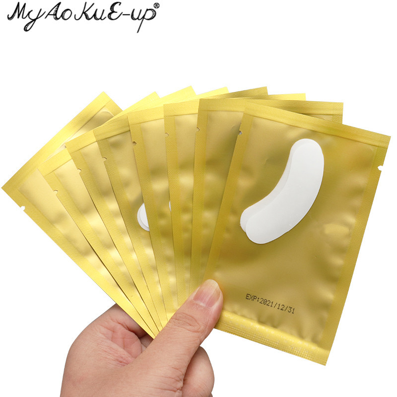 Nové tenšie mini očné náplasti na predlžovanie mihalníc 50 párov, nasadzovanie vrúbľovaných mihalníc, pripevnená kolagénová hladká izolácia proti vláknam