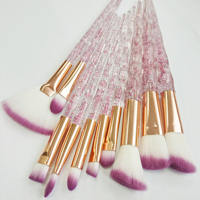 Dighealth 10kom profesionalnih dijamantnih kistova za šminkanje Kist za puder u puderu Sjenilo za oči Rumenilo za usne Kozmetički set kistova za šminkanje