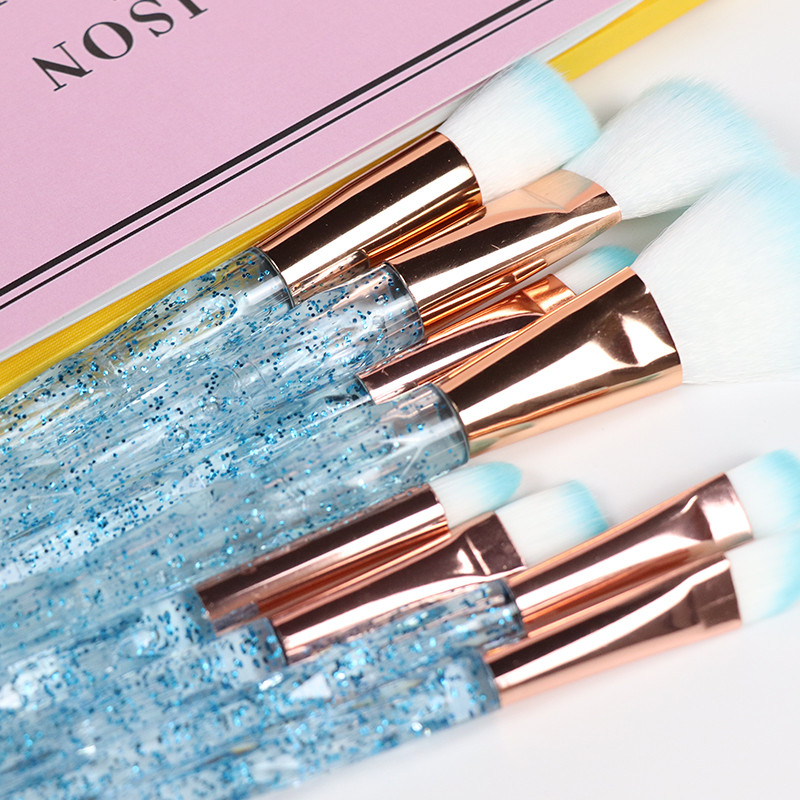 Dighealth 10 бр. Професионален диамантен комплект четки за грим Четка за основа пудра Сенки за очи Руж Комплект четки за козметика за грим