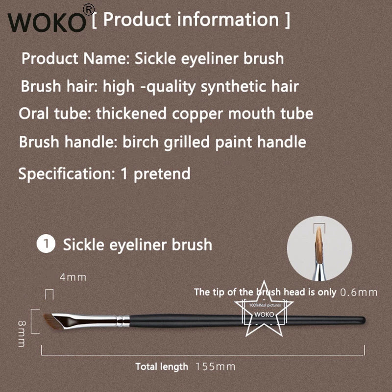 New Sickle Eyeliner Perie Knife Edge Machiaj Perie Liquid Eyeliner Perie Ultra subțire Fină Unghi oblic Cap plat Perie pentru sprâncene