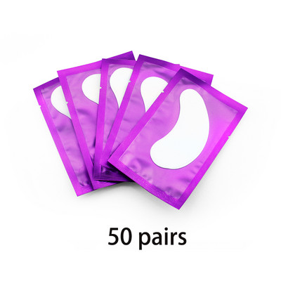 50/100 de bucăți plasturi pentru extensia genelor sub ochi, plasturi de hârtie, autocolante roz fără scame pentru gene false