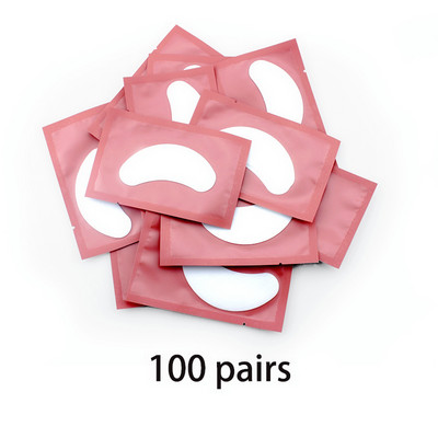 50/100 de bucăți plasturi pentru extensia genelor sub ochi, plasturi de hârtie, autocolante roz fără scame pentru gene false