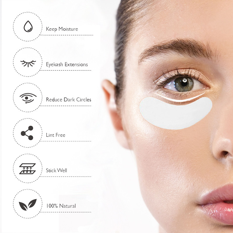 50/100 de bucăți plasturi pentru extensia genelor sub ochi, plasturi de hârtie, autocolante roz fără scame pentru gene false