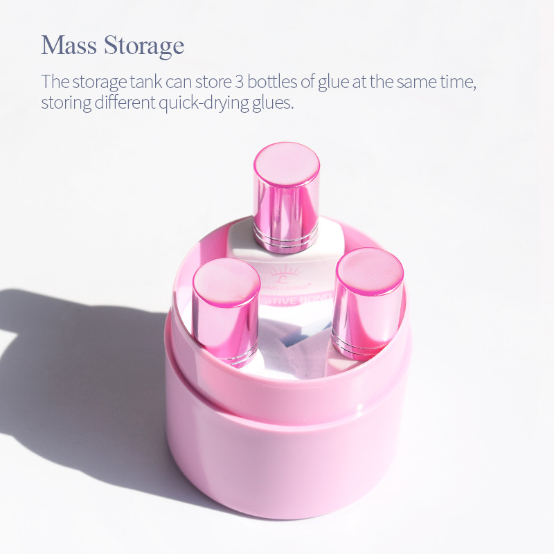 H&L Lipici pentru gene Suport rezervor de depozitare Container Suport adeziv Borcan etanșat Accesoriu cosmetice Instrument de frumusețe pentru gene