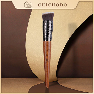 CHICHODO Makeup Brush-2021 New Amber Series Carved Tube Synthetic Hair течен фон дьо тен Четка-BB крем Козметична писалка-beauty-F224