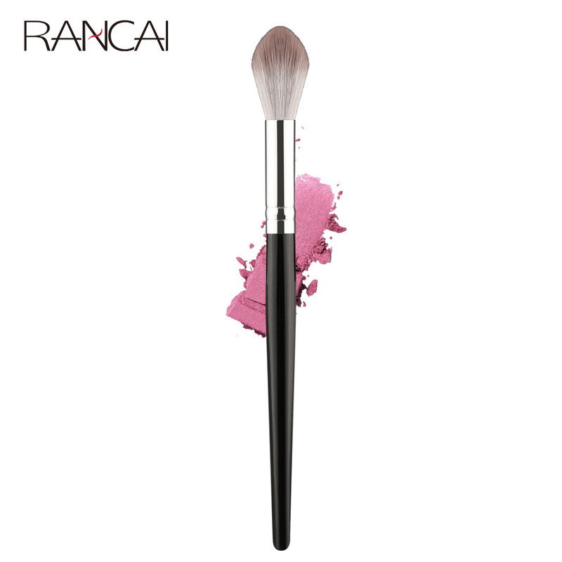 RANCAI 1PCS Професионална четка за хайлайтър Bronzer Brush Eyeshadow Blending Козметични инструменти HIGHLIGHTER Черни четки за грим