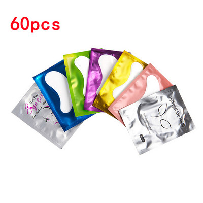 Plasturi pentru extensie 60 de perechi/lot Tampoane sub ochi Patch-uri de hârtie Autocolante roz fără scame pentru consumabile pentru extensii de gene false